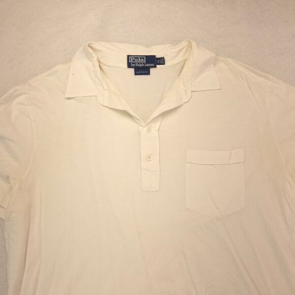Polo by Ralph Lauren Custom Fit Collared Polo Shirt Mens Size XL White - Picture 1 of 9